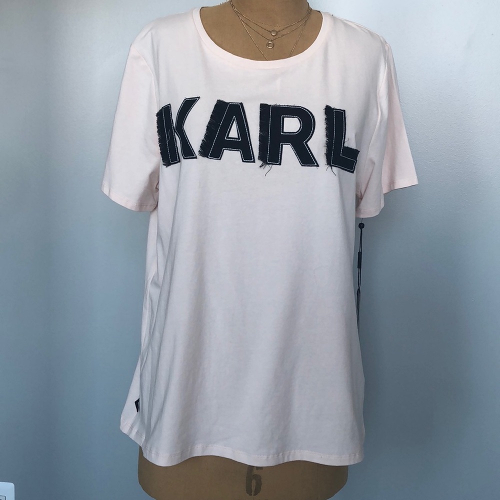 Karl Lagerfeld Paris NWT Powder Pink T-Shirt Large